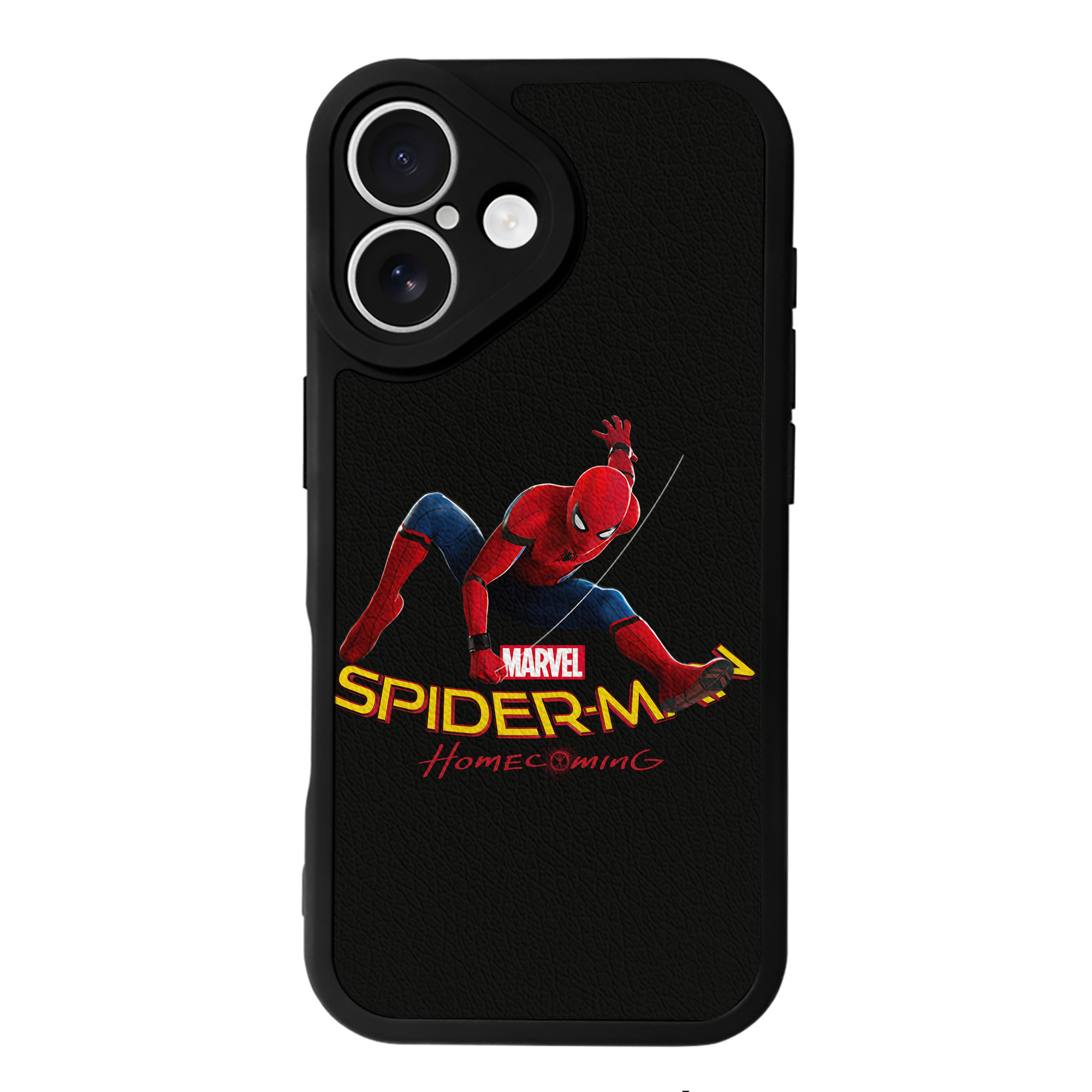 Spider Man スパイダーマン 【iPhone 16シリーズ対応】シリコンスマホケース（レザー調） 材質：シリコン